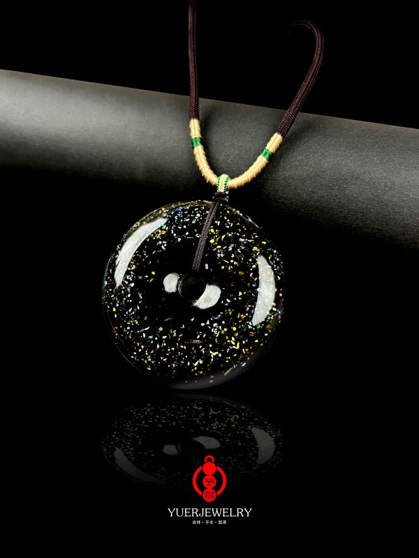 Bead by energy 'peace and Healthy' Chinese Lacquer Peace Buckle Necklace Pendant