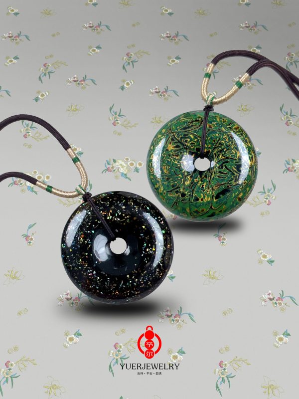 Bead by energy 'peace and Healthy' Chinese Lacquer Peace Buckle Necklace Pendant - Image 8
