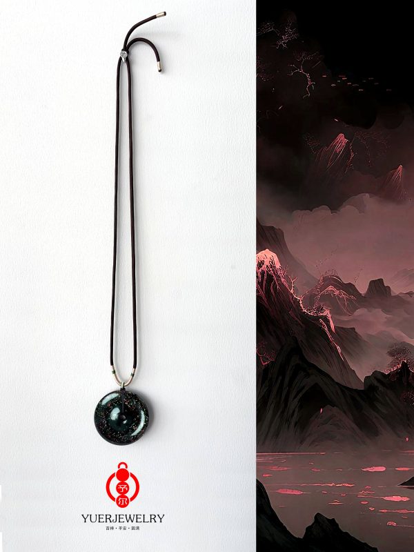 Bead by energy 'peace and Healthy' Chinese Lacquer Peace Buckle Necklace Pendant - Image 7