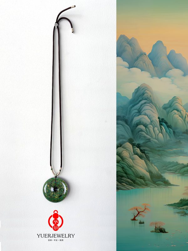 Bead by energy 'peace and Healthy' Chinese Lacquer Peace Buckle Necklace Pendant - Image 6