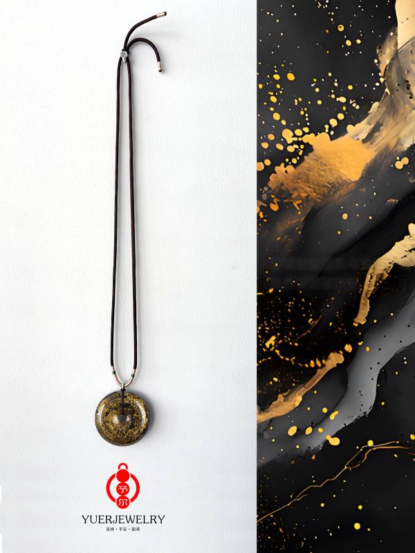 Bead by energy 'peace and Healthy' Chinese Lacquer Peace Buckle Necklace Pendant - Image 4